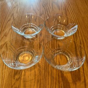 Set of 4 Elegant Vintage Luminarc USA Clear Glass Bowls